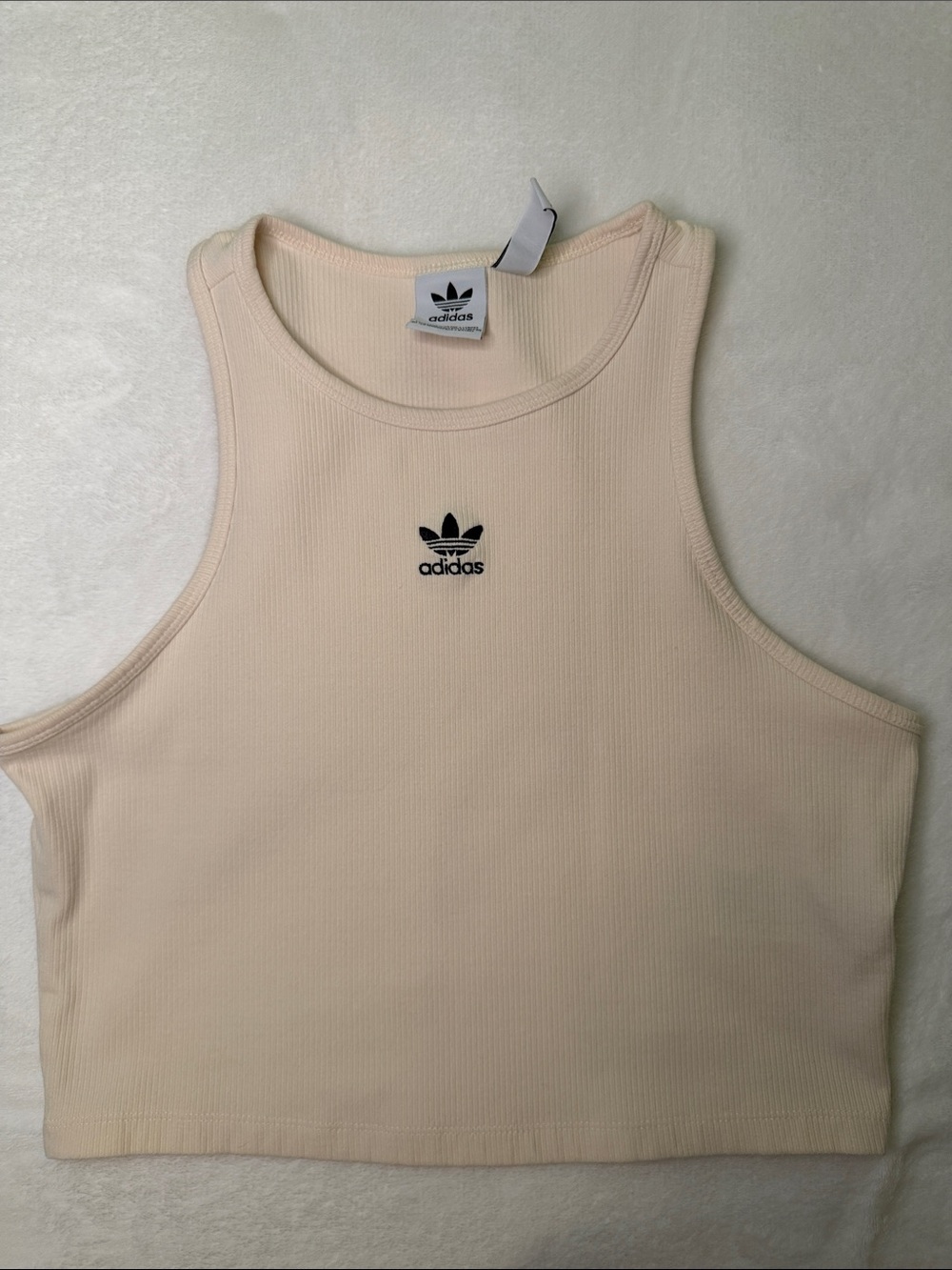 Adidas Ivory Ribbed Crop Tank - Picture 10 of 11
